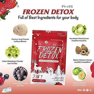 Frozen Detox 2 in 1 Fiber and Dietary Supplement (60 Capsules by Frozen Collagen)