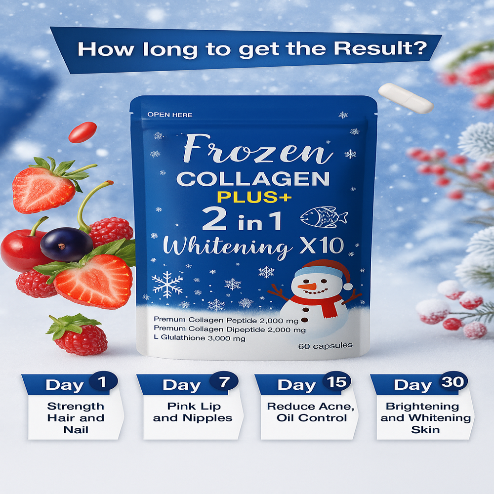 Frozen Collagen 2 in 1 Whitening x10 with L-Glutathione (60 Capsules),